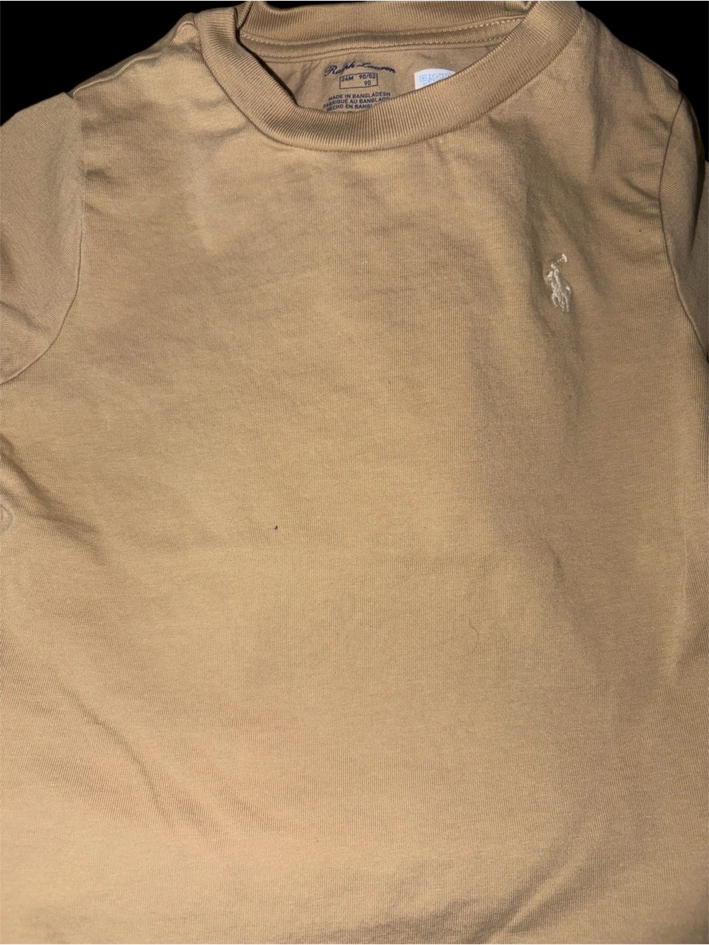 Ralph Lauren Tan Crewneck Sweatshirt with Embroidered Polo
